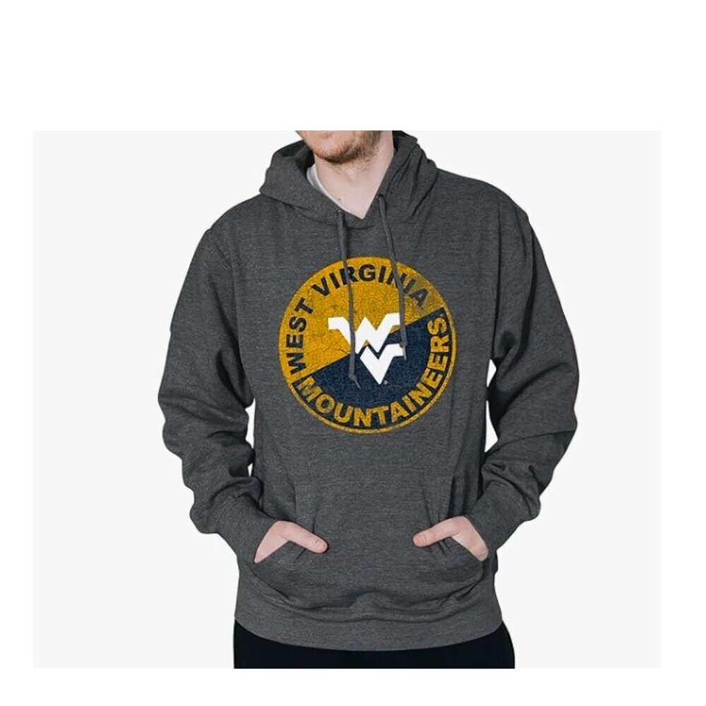 West Virginia Mountaineers Blue 84 Men's Hoodie Vintage Cap Dark Heather - Picture 3 of 7
